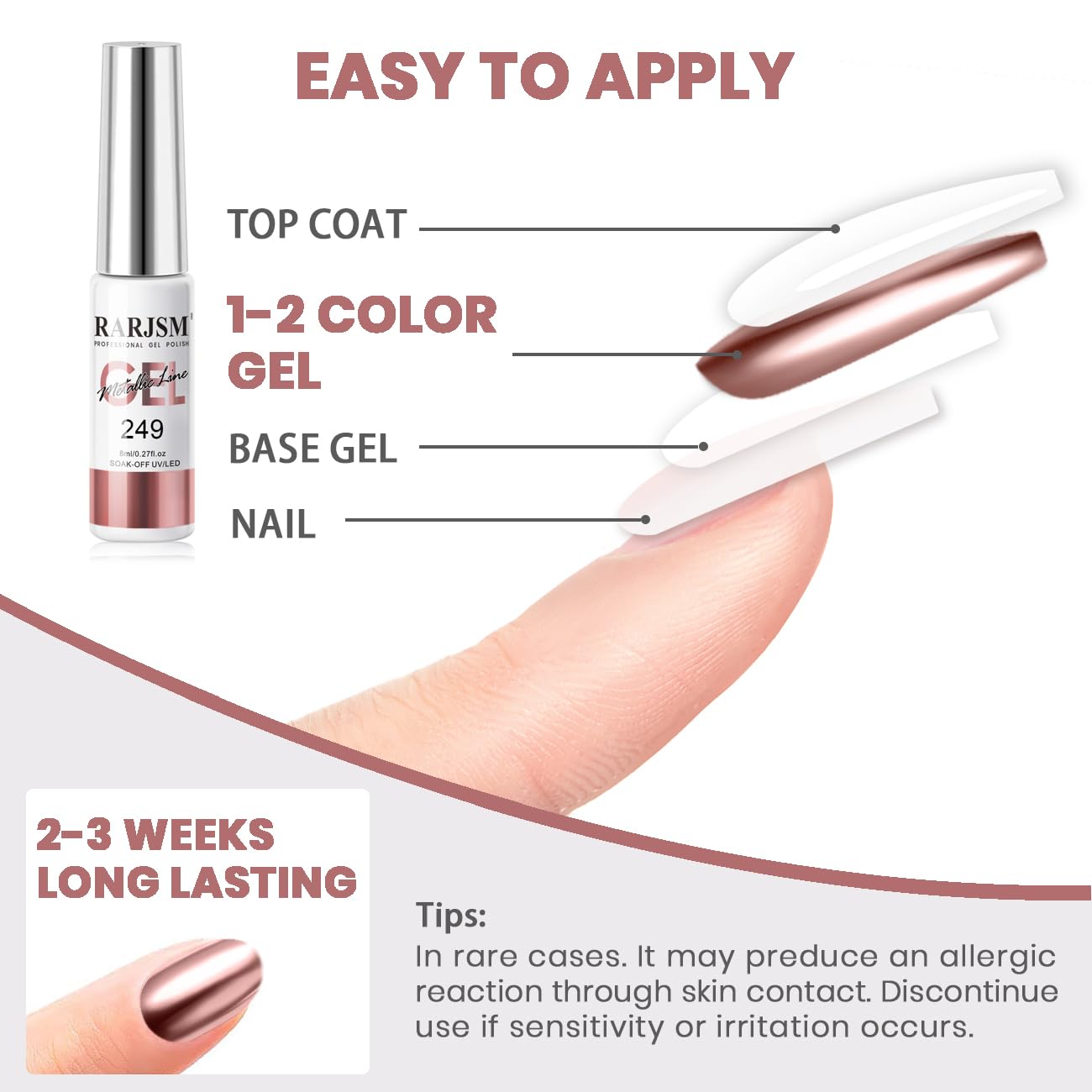 RARJSM effet miroir brillant pour des ongles impeccables et modernes.
