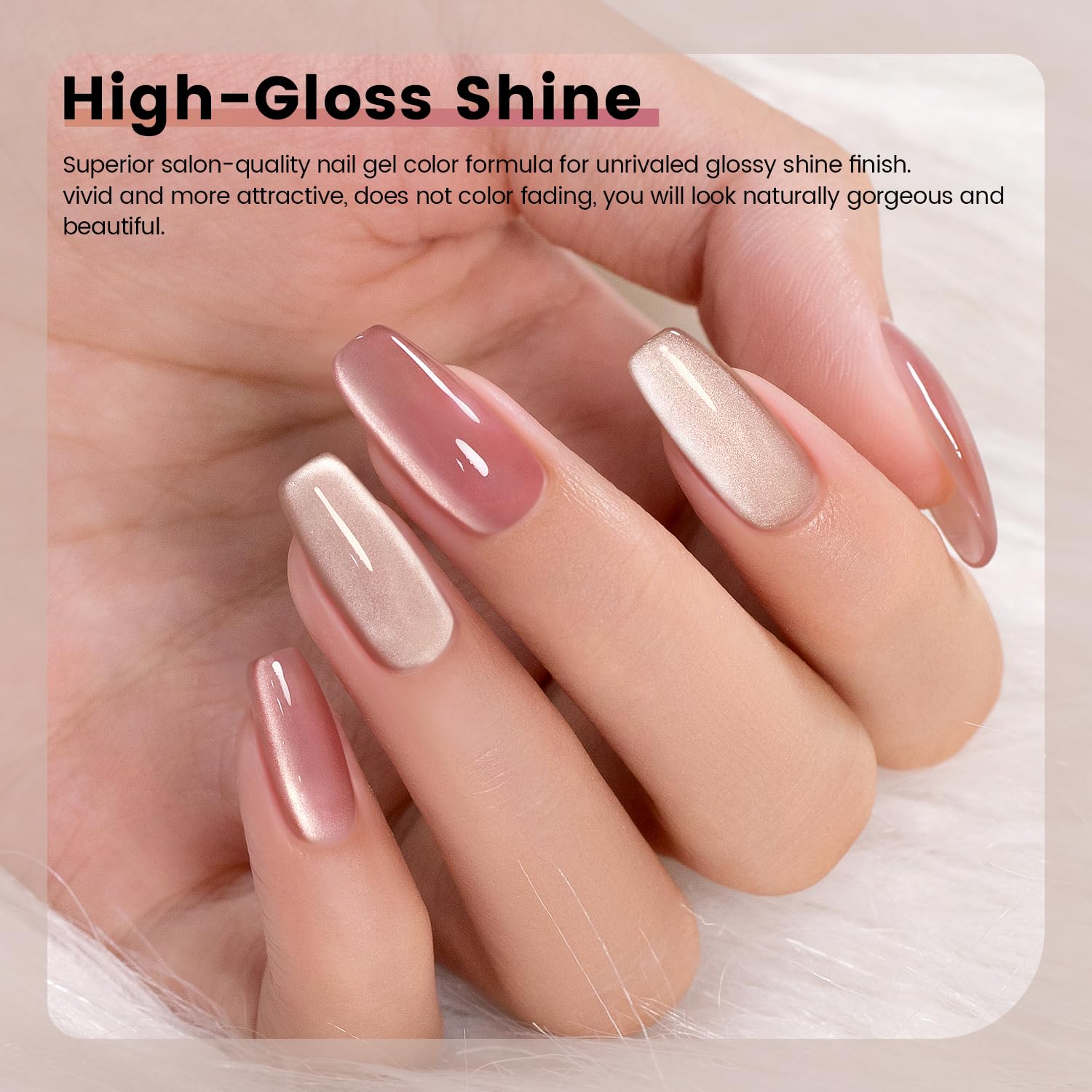 Ensemble RARJSM vernis cat eye 6 bouteilles 7,5 ml pour manucure complète à domicile