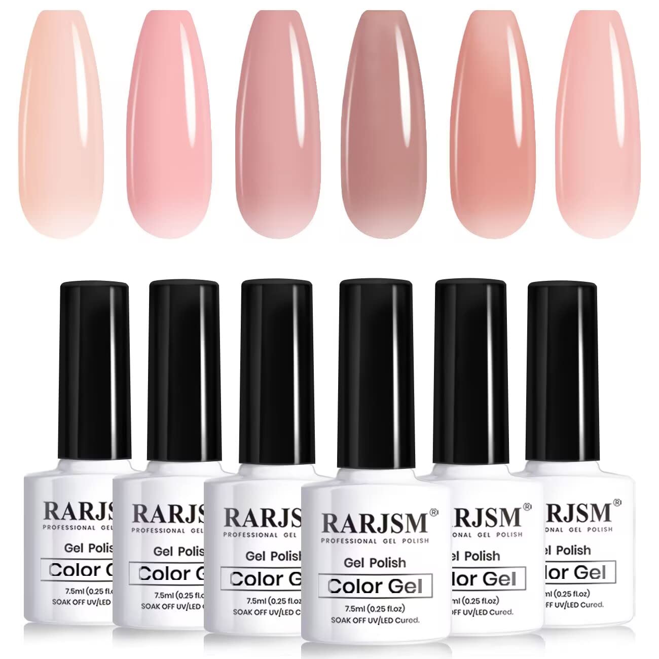 Vernis gel couleur peau RARJSM Rose laiteux pour un fini naturel et élégant.