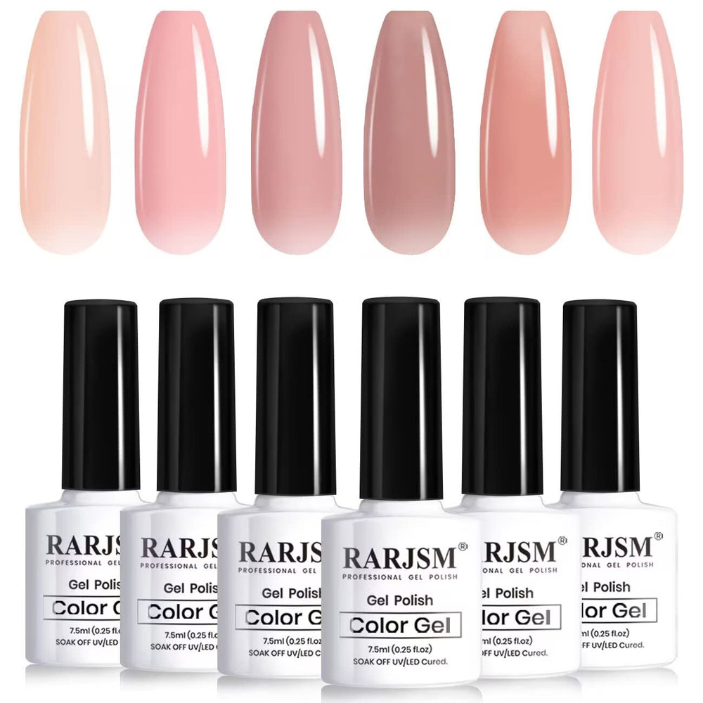 Vernis gel couleur peau RARJSM Rose laiteux pour un fini naturel et élégant.