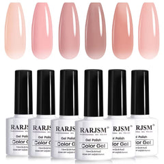 Vernis gel couleur peau RARJSM Rose laiteux pour un fini naturel et élégant.