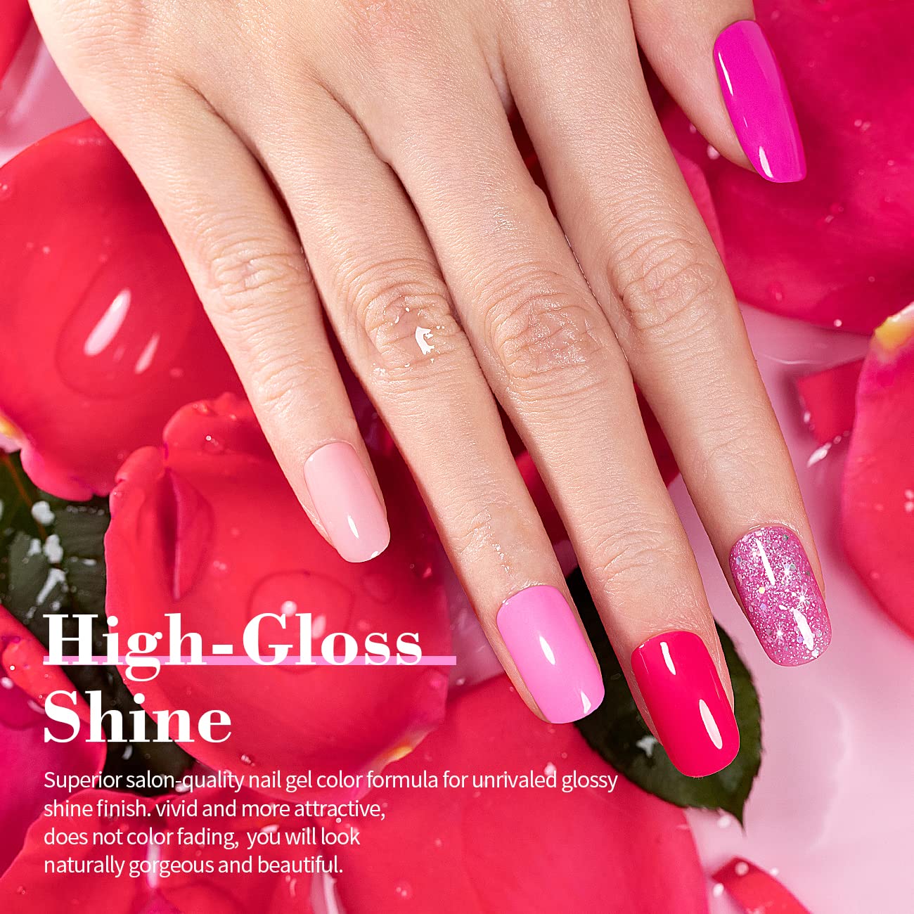 Vernis gel RARJSM fuchsia brillant pour un look audacieux