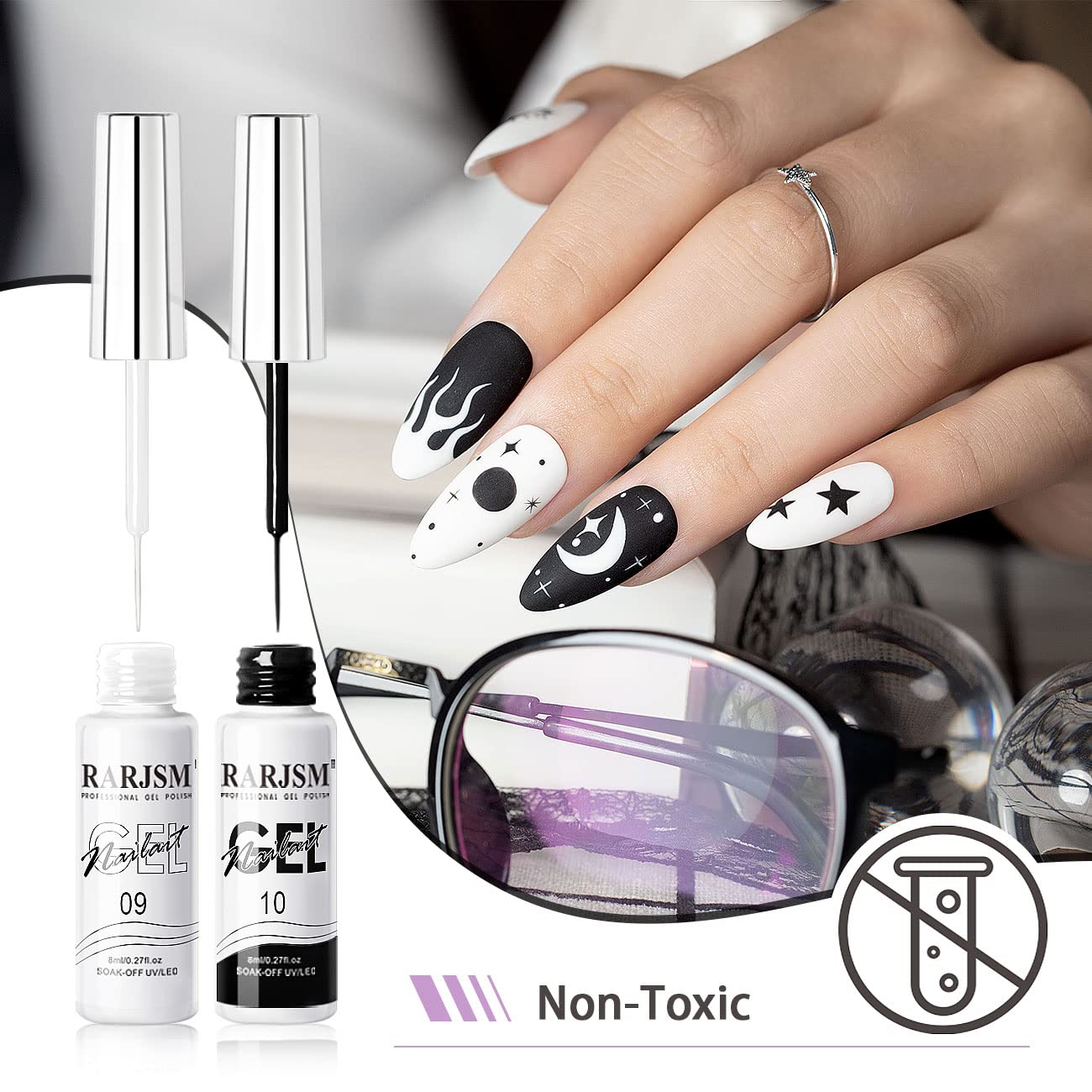 RARJSM Gel Art Formule Lisse pour une application homogène sur ongles.