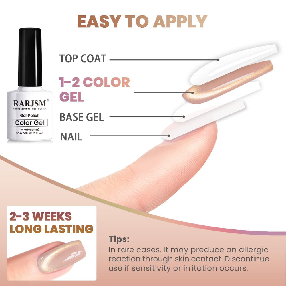 Gel Ice Jelly Glitter Cat Eye RARJSM avec reflets lumineux sur les ongles