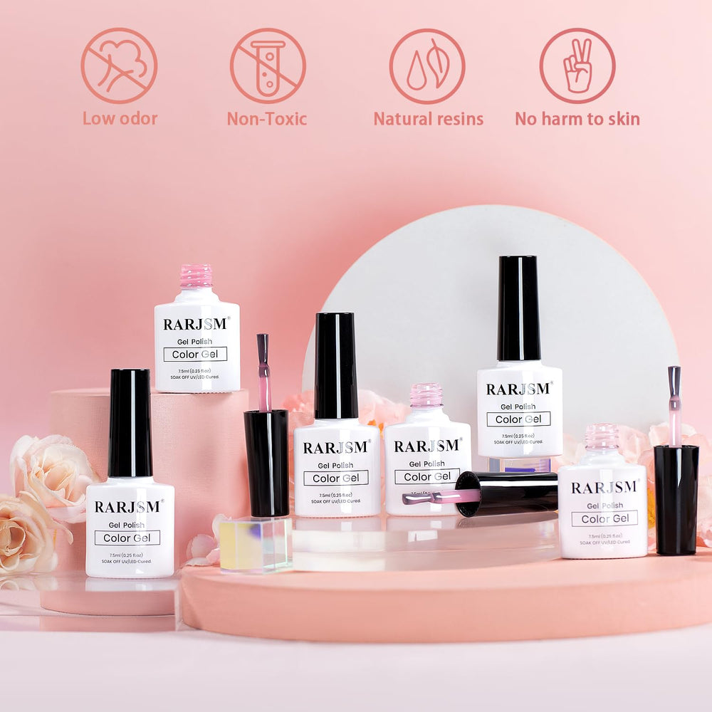 RARJSM Jelly Nude Gel effet Français, teinte légère pour accentuer les ongles