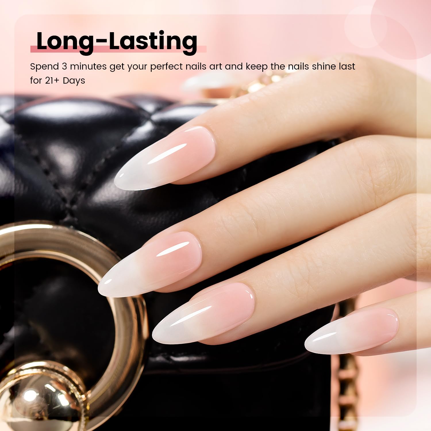 RARJSM Jelly Nude Gel teinte rose pale, effet nude subtil