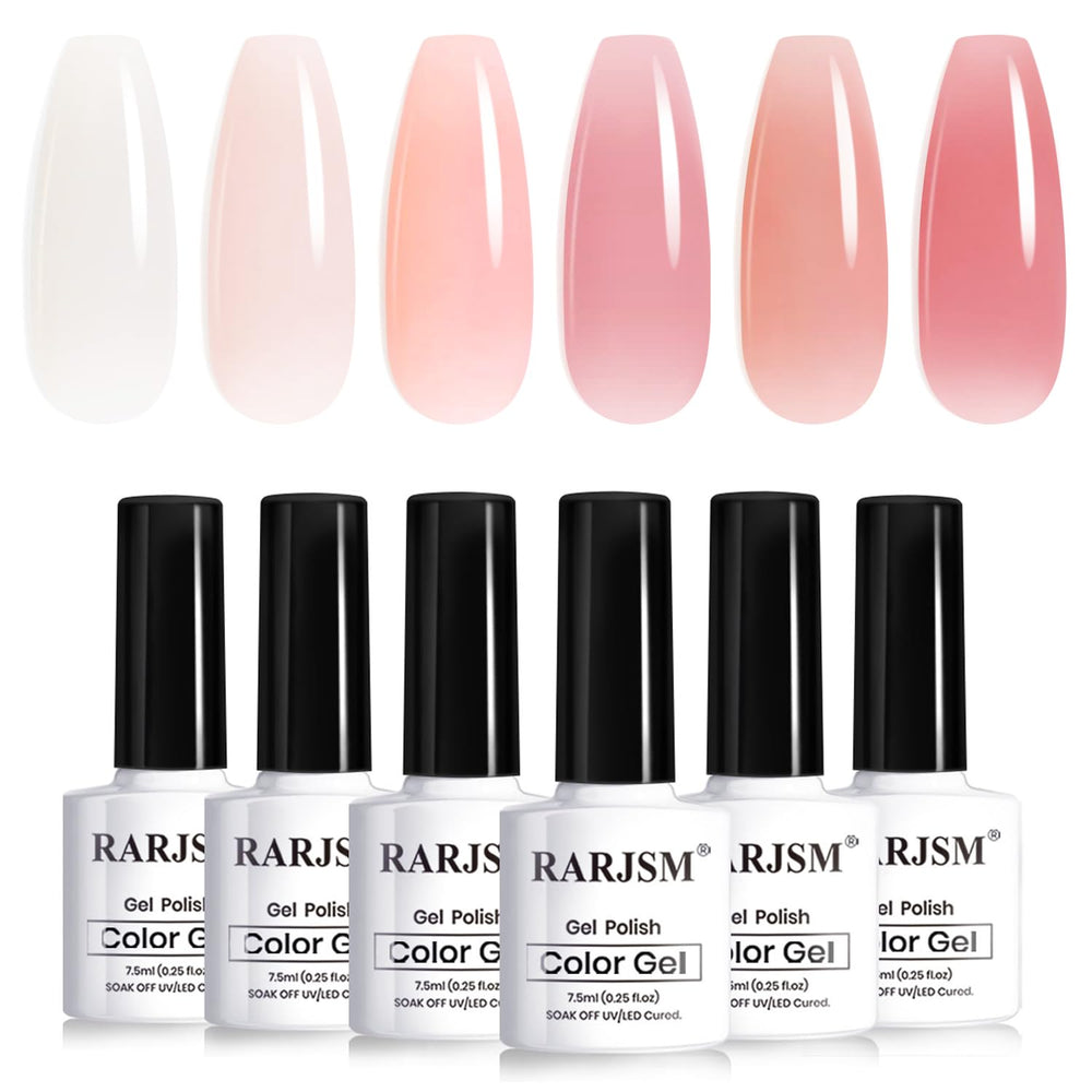 RARJSM Jelly Nude Gel en flacon 7,5 ml, teinte neutre naturelle pour une manucure discrète