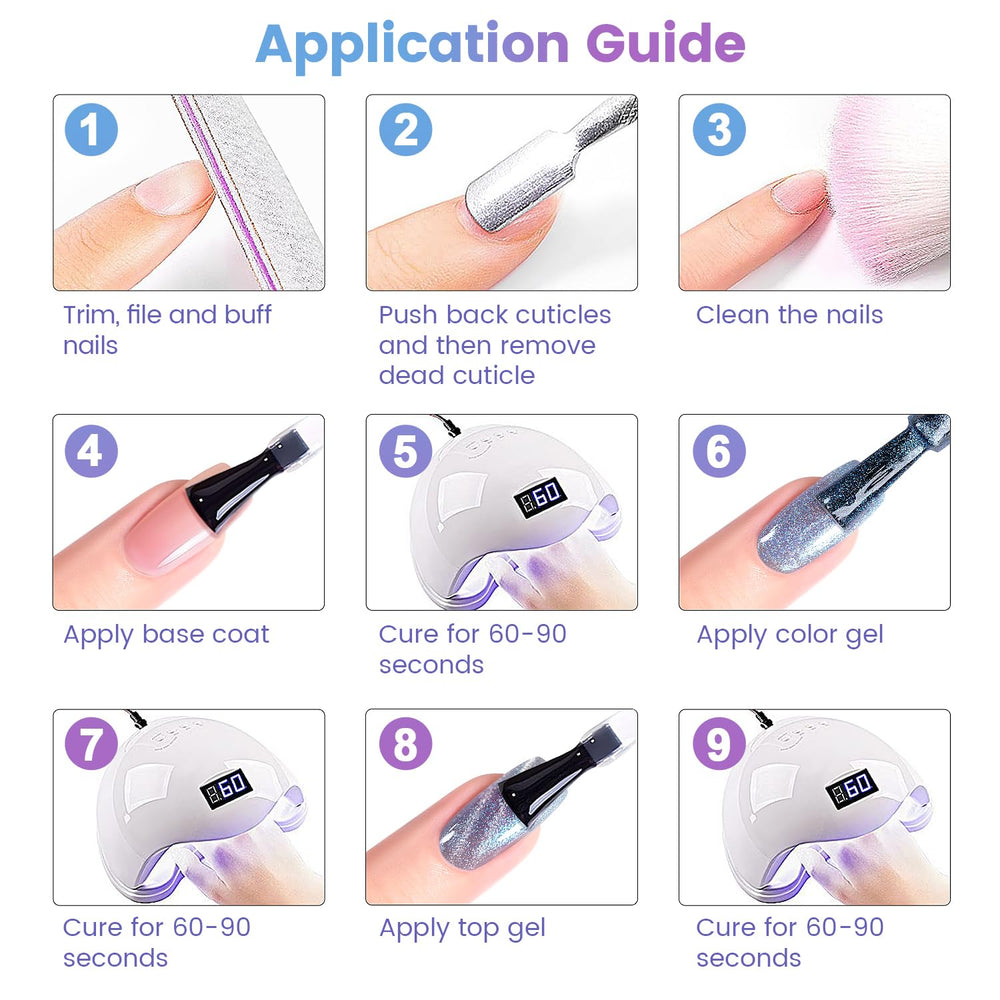 RARJSM Kit complet: 9 teintes vernis gel pour looks variés.