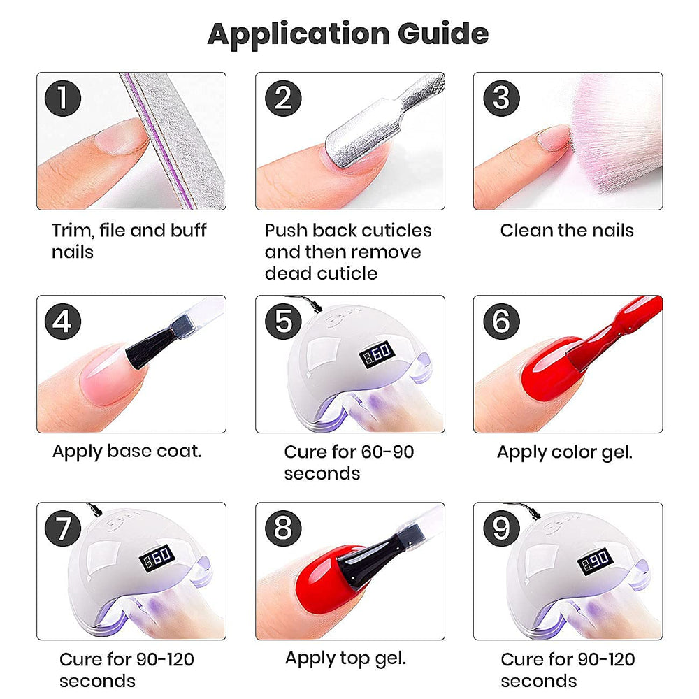 Vernis gel RARJSM lampe LED/UV pour un durcissement rapide des ongles.