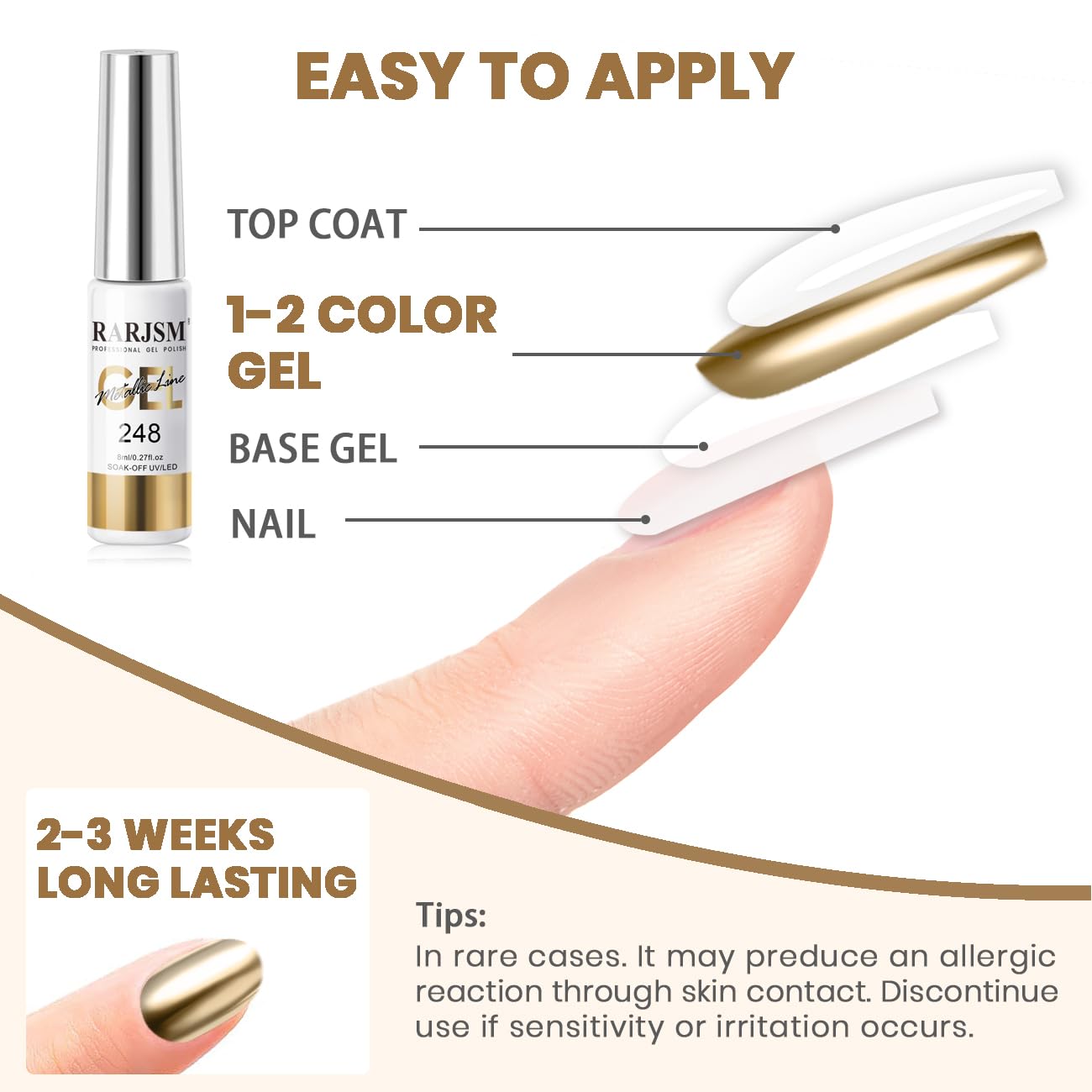RARJSM gel liner chrome effet 3D: profondeur et dimension sur vos ongles.