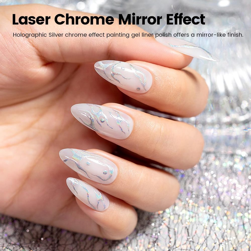 RARJSM gel liner chrome pinceau fin intégré: application précise sans changer d’outil.