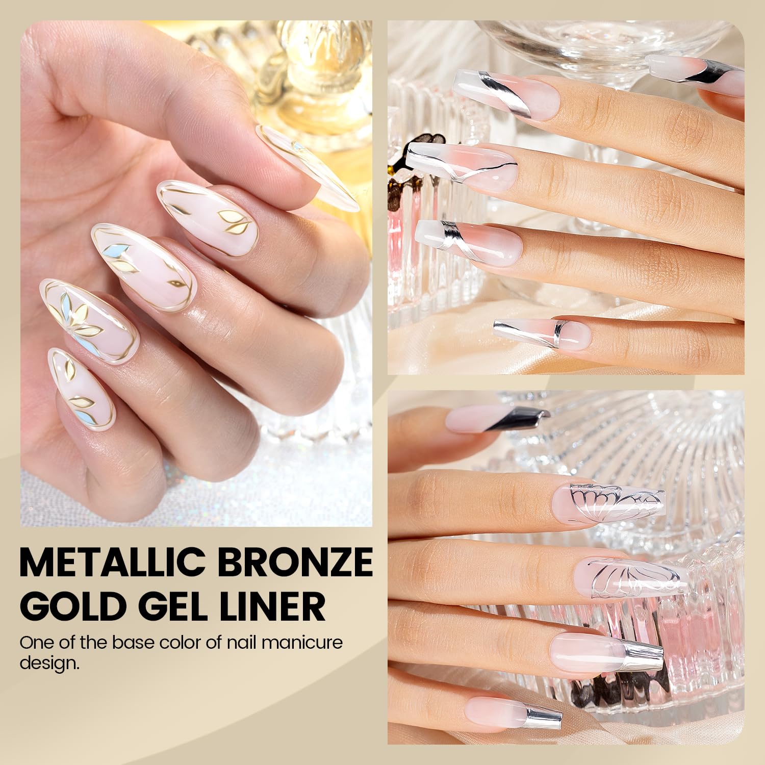 RARJSM gel liner metallique bronze-or – accent métallique élégant et durable