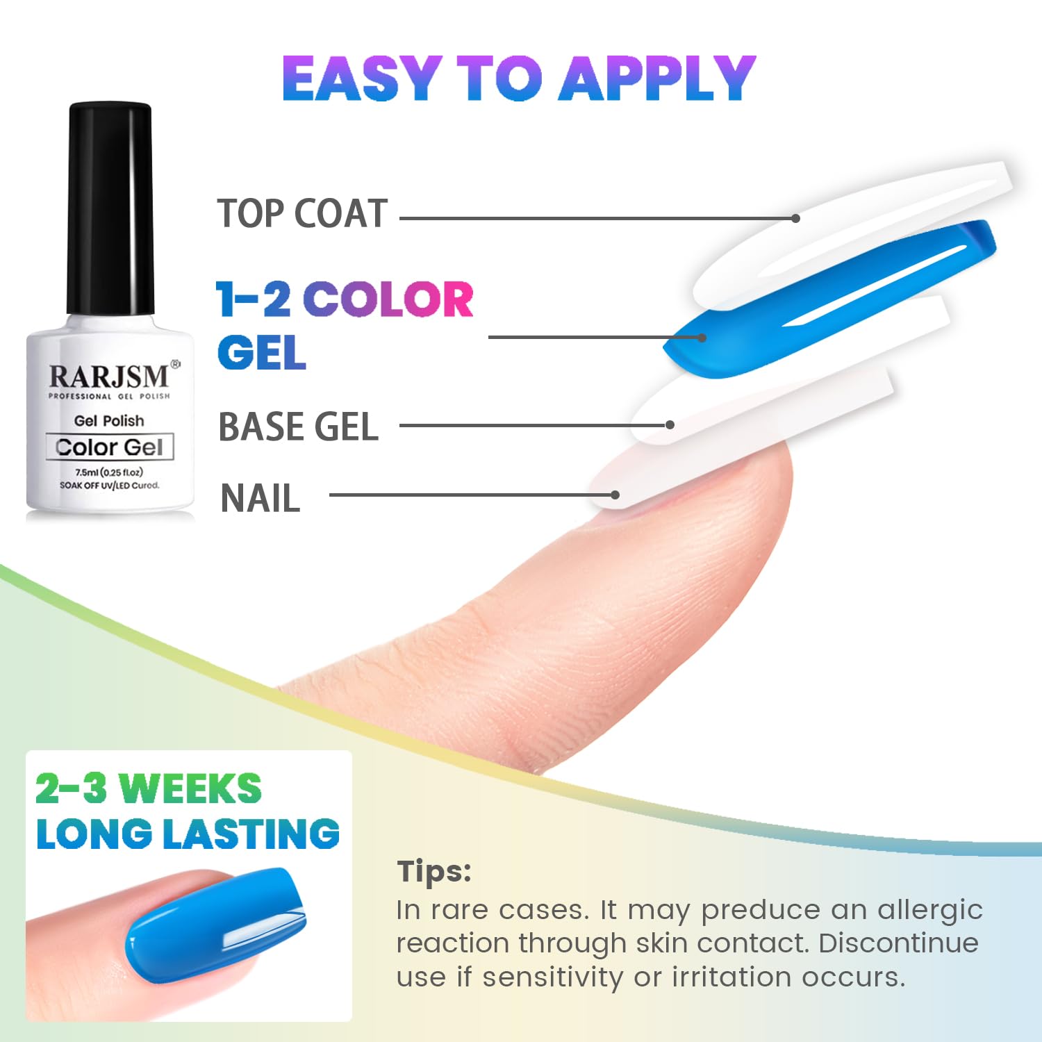 RARJSM Vernis gel translucide violet en flacon pour une couleur audacieuse.