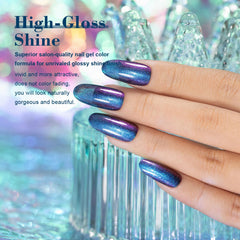 Ongles finis avec RARJSM Chameleon, couleur changeante selon l angle