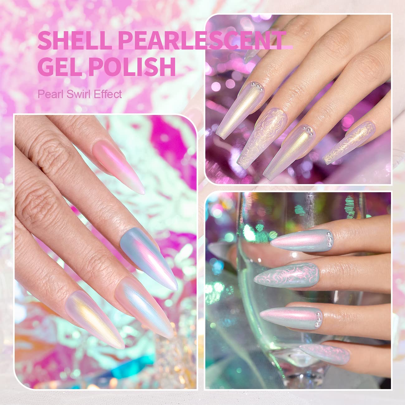 RARJSM Pearl Gel Bleu-Vert nacré, effet lumineux changeant selon la lumière.