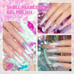 RARJSM Pearl Gel Bleu-Vert nacré, effet lumineux changeant selon la lumière.