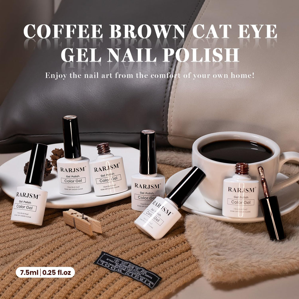 Vernis RARJSM gel pailleté œil-de-chat, effet holographique délicat et glamour
