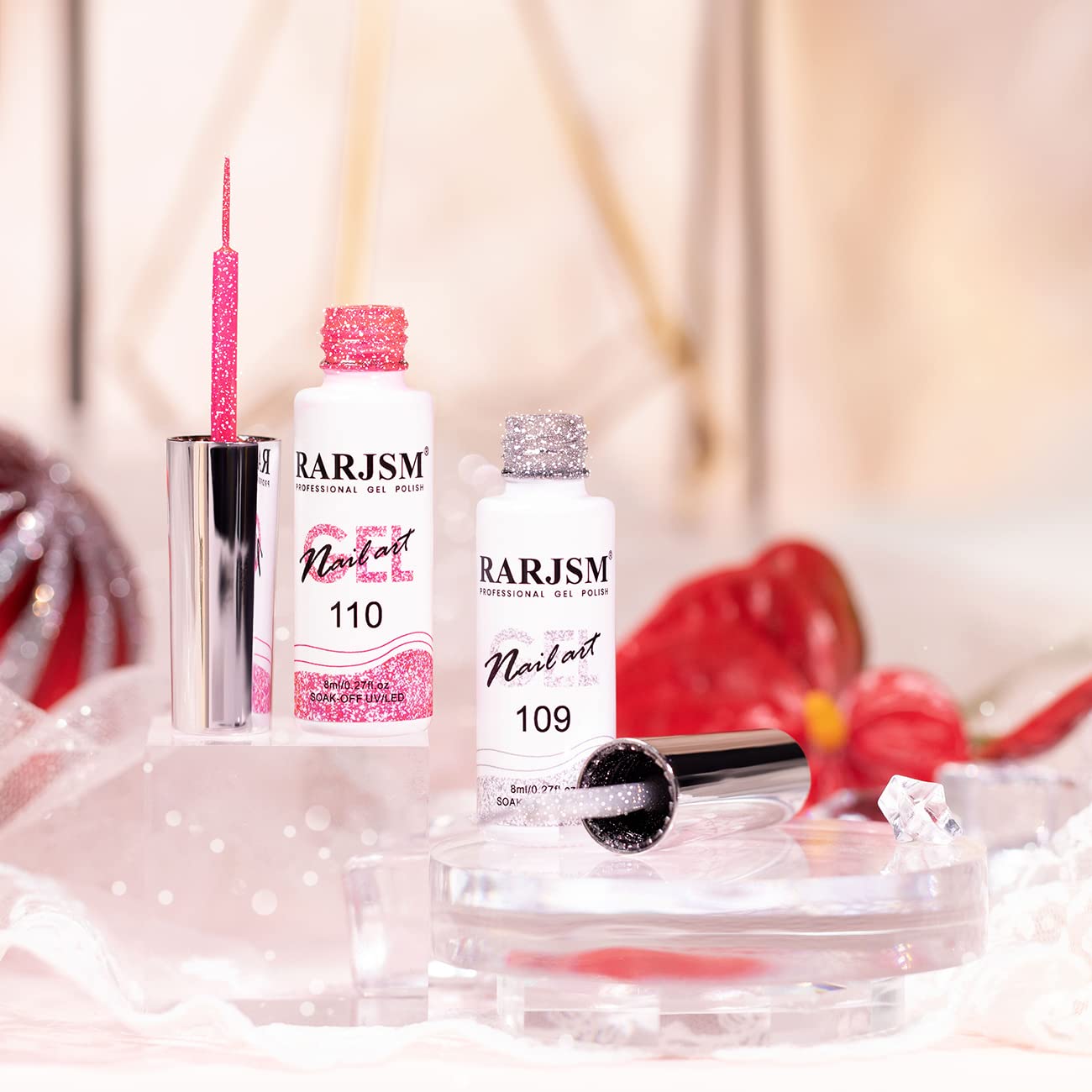 RARJSM Vernis Gel Art Pinceau Fin Argent: tracés nets et précises sur les ongles.