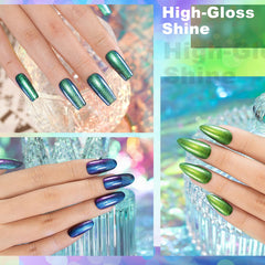 Changement de couleur selon lumière et angle avec le vernis chameleon RARJSM.