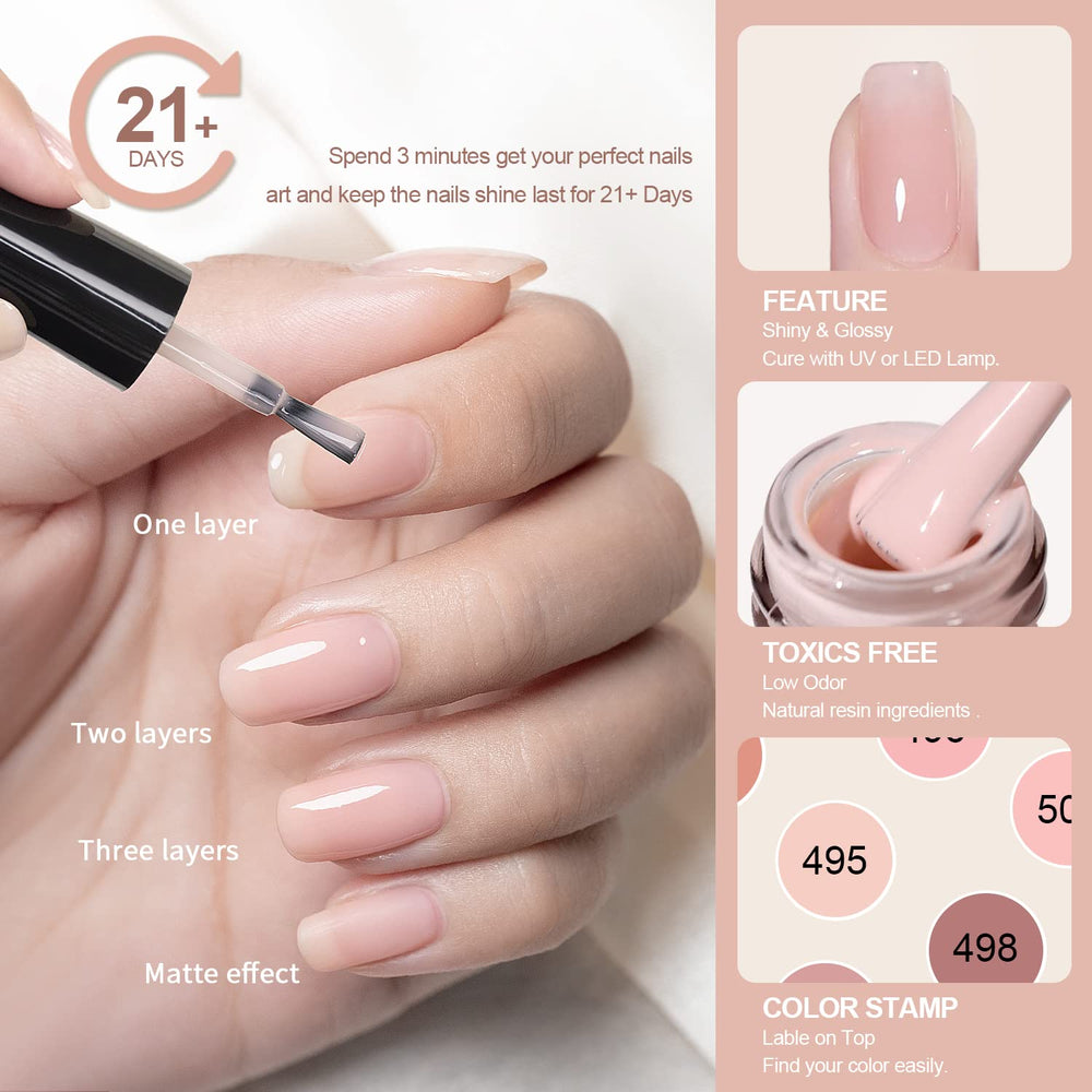 Vernis gel couleur peau RARJSM Brun clair pour une teinte naturelle et polyvalente.