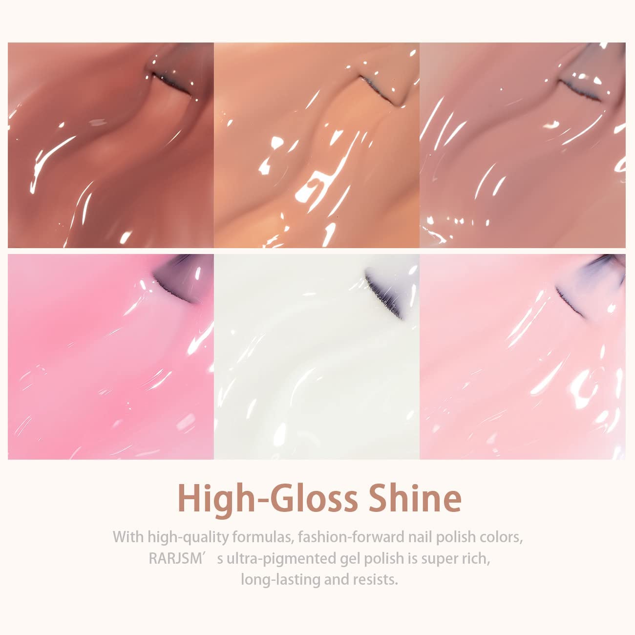 Vernis gel RARJSM effet Français pour une manucure élégante et soignée.
