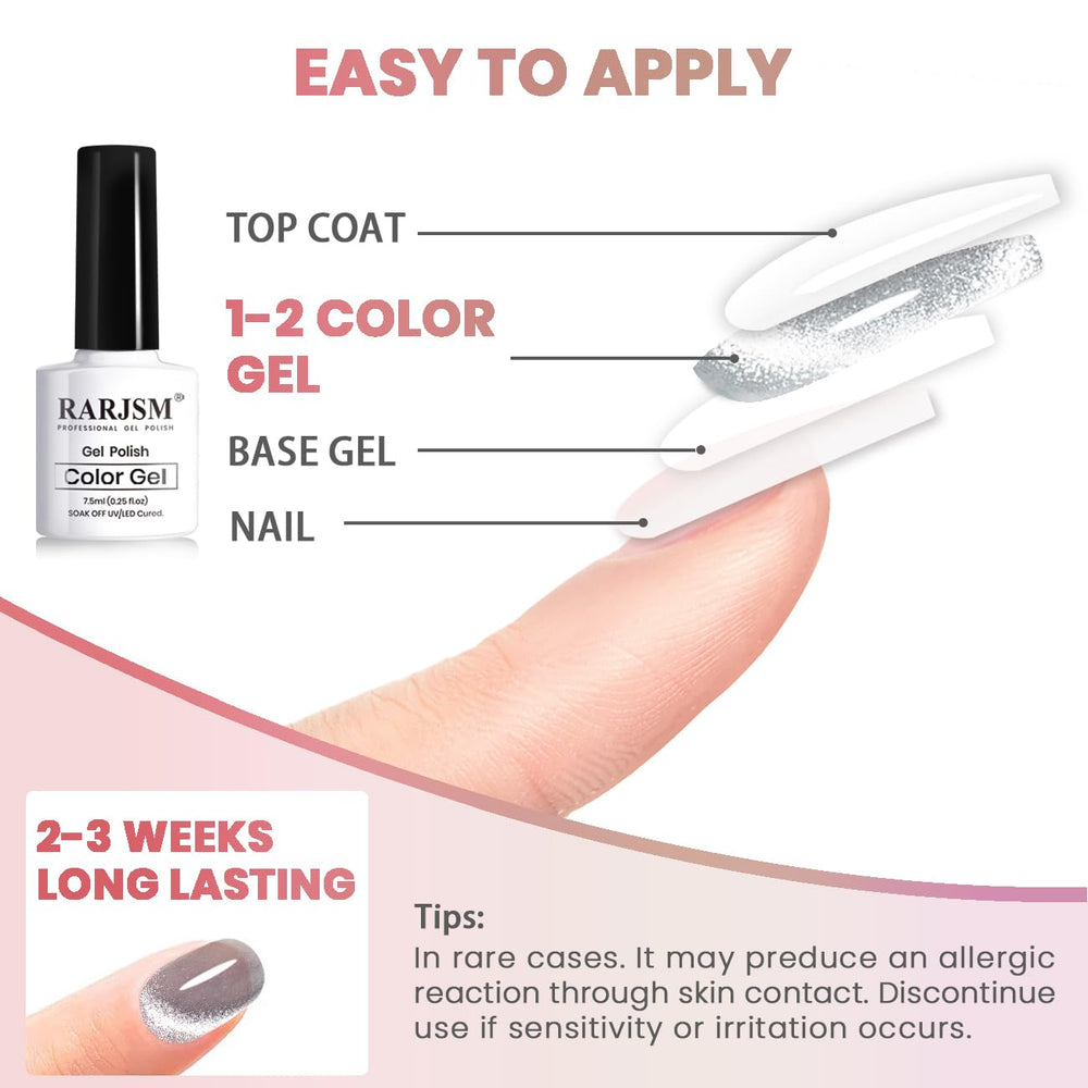 Vernis gel RARJSM effet jelly glace pour un fini lustré.