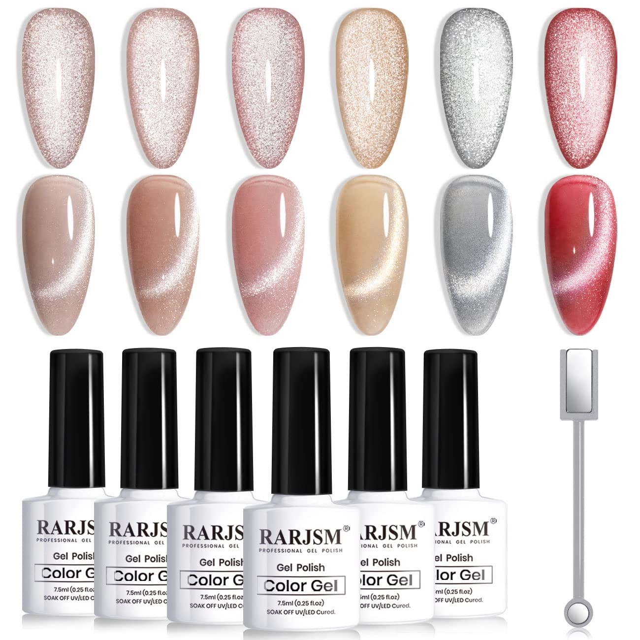 Vernis gel effet œil de chat RARJSM galaxie velours pour un reflet profond.