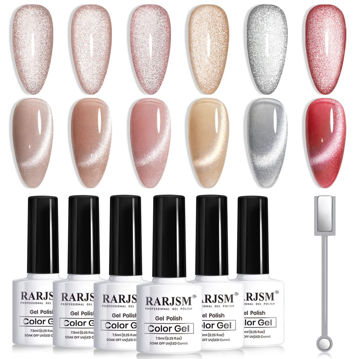 Vernis gel effet œil de chat RARJSM galaxie velours pour un reflet profond.