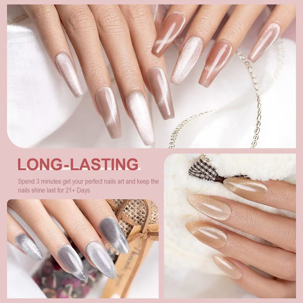 Vernis gel effet œil de chat RARJSM pourpre intense pour un vernis sophistiqué.