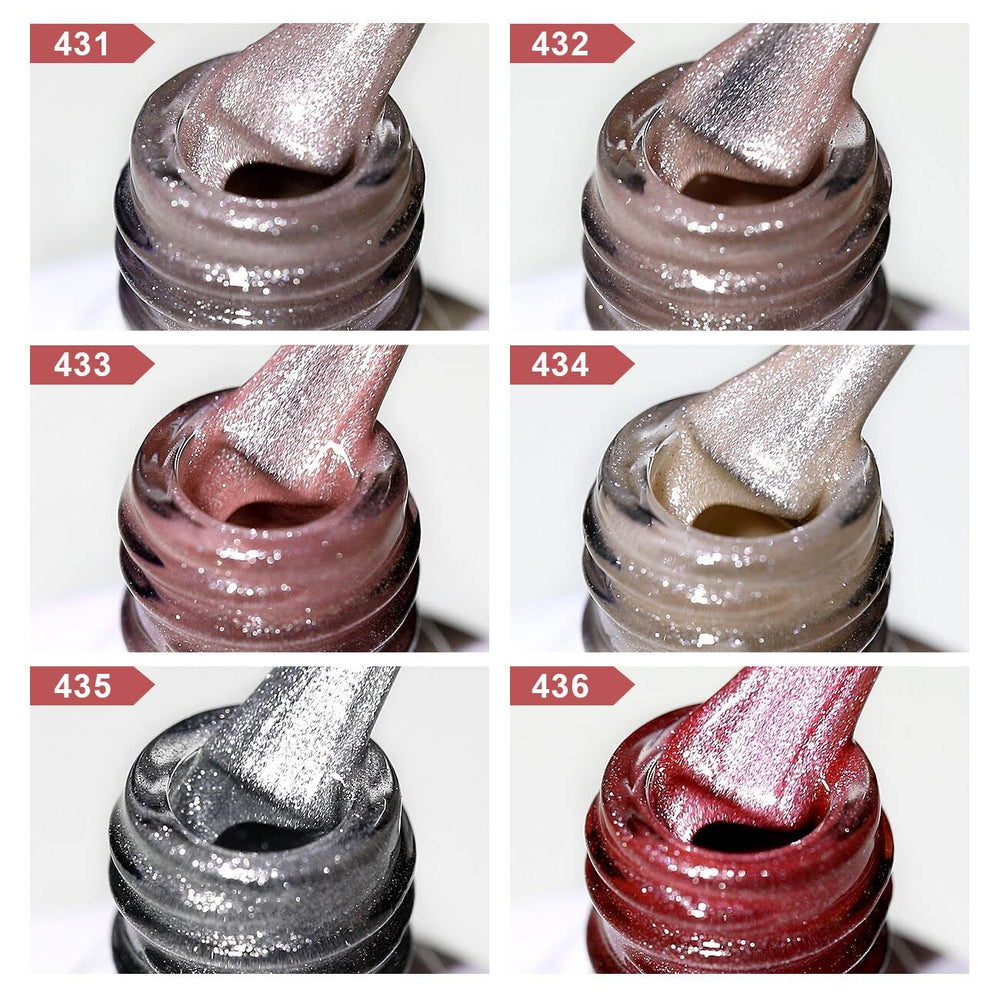 Vernis gel effet œil de chat RARJSM rouge champagne pour un éclat festif.