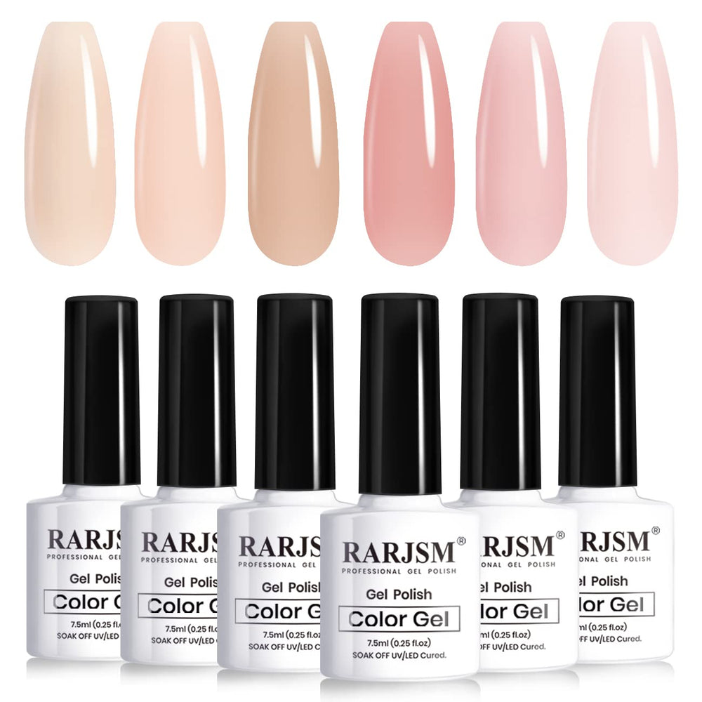Vernis gel RARJSM Icy Jelly rose translucide, couleur naturelle.