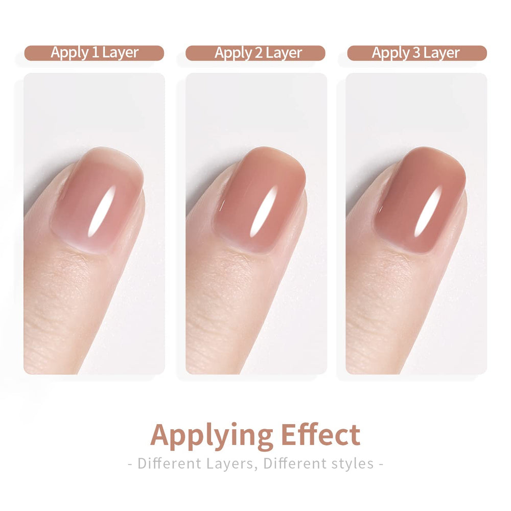 Vernis gel RARJSM blanc lait pour un look subtil et lumineux.