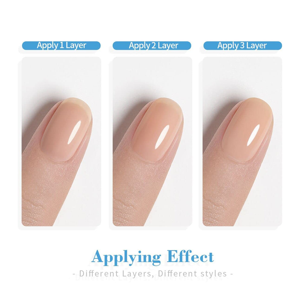 Vernis gel nude RARJSM application facile et uniforme.