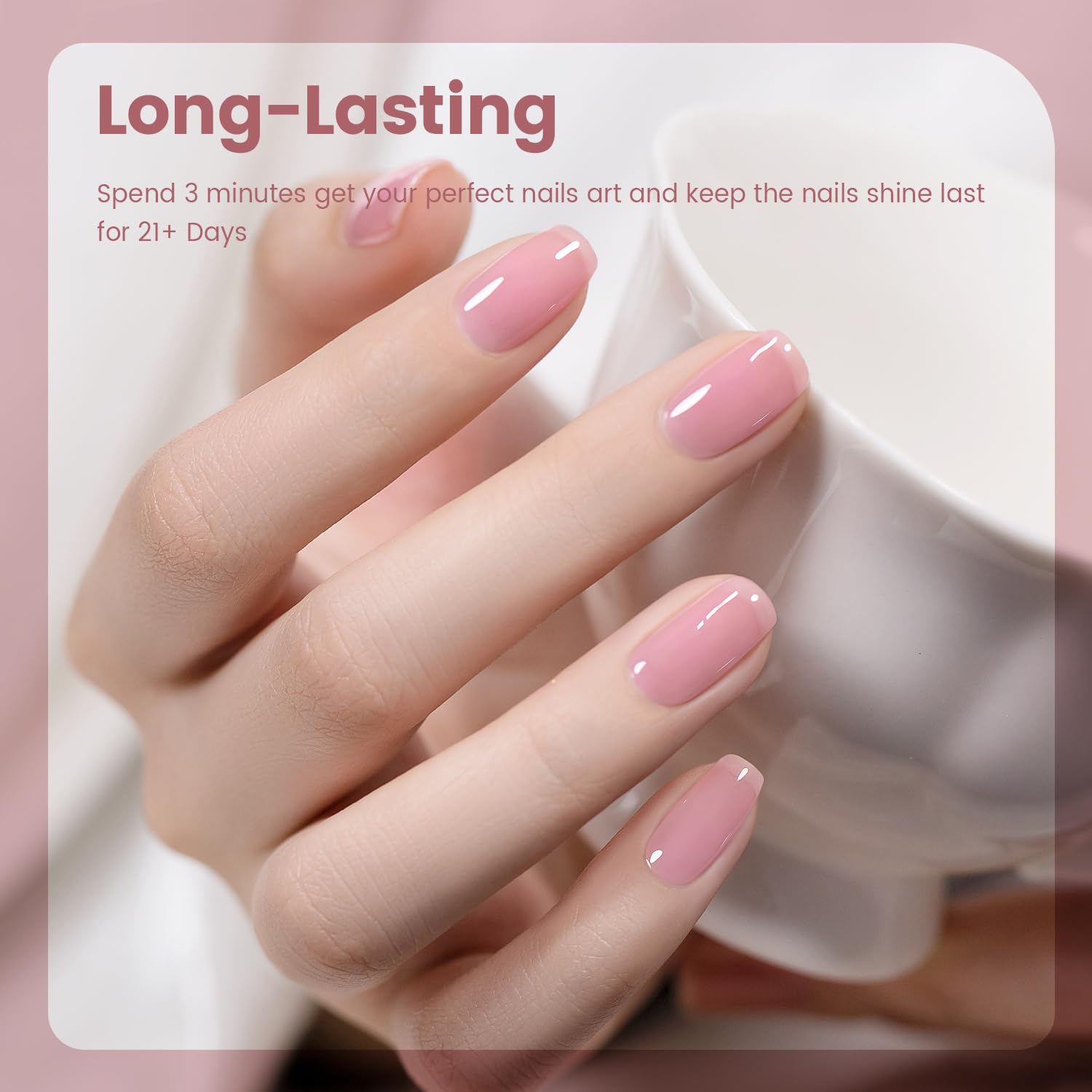 Application lisse du Vernis Gel Nude Jelly sur l’ongle par RARJSM