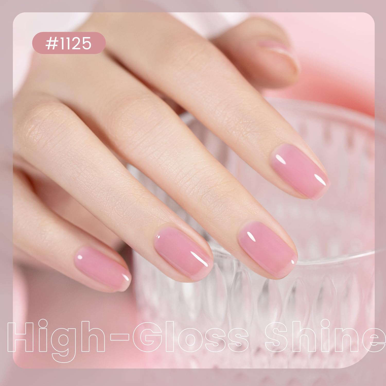 Échantillon de teinte Nude Jelly de RARJSM rose barbe-a-papa pour évaluation précise
