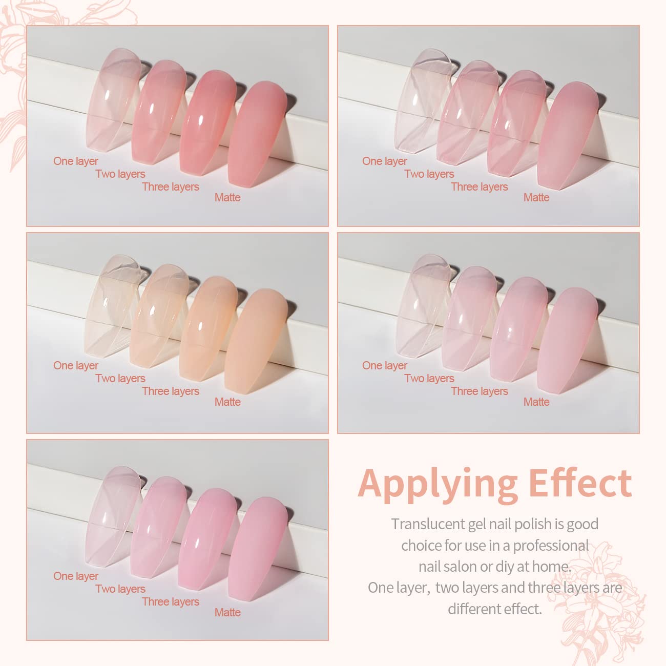 Vernis gel nude neutre-ton clair RARJSM, résultat sobre et élégant.