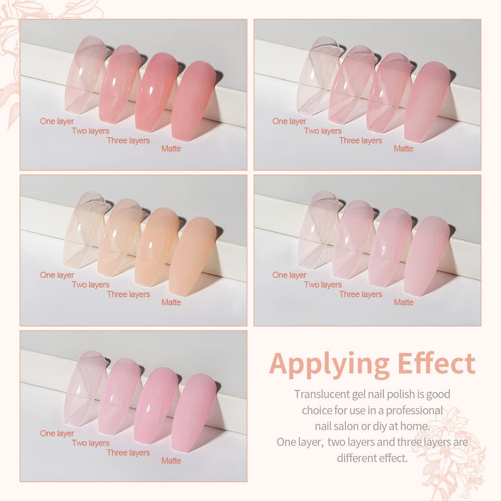 Vernis gel nude neutre-ton clair RARJSM, résultat sobre et élégant.