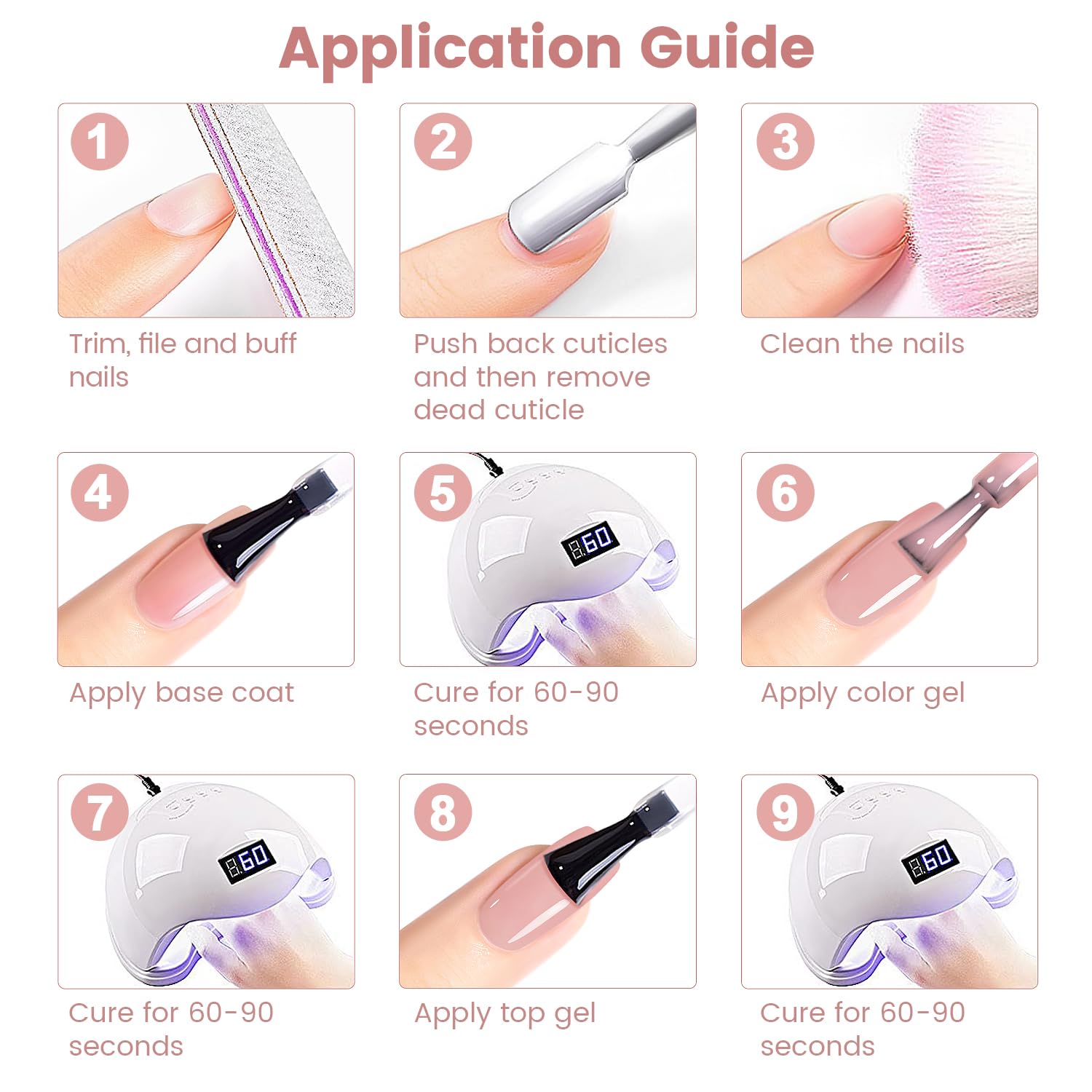 Vernis Gel Nude Rose Neutre Clair RARJSM sur ongle, look naturel et rafraîchissant