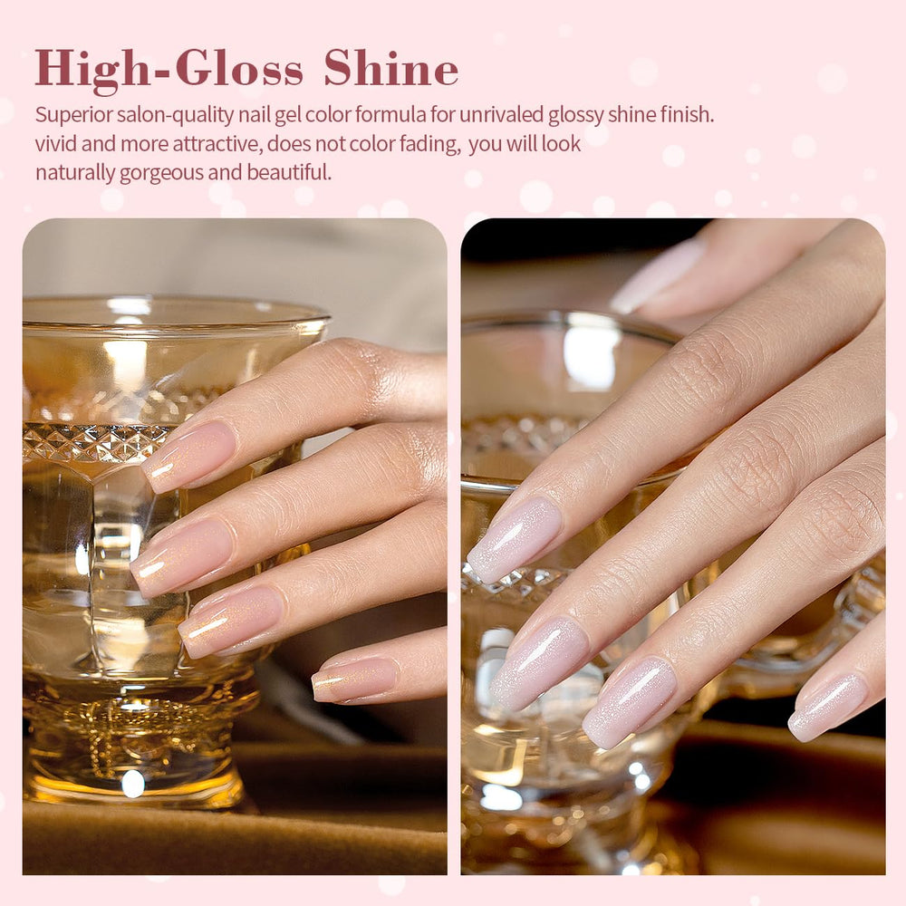 Vernis gel nude satin RARJSM, rendu neutre et élégant.