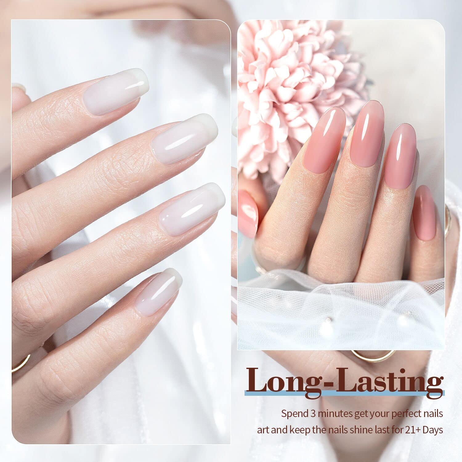 Vernis gel nude RARJSM teinte rouge vin, subtil et sophistiqué.