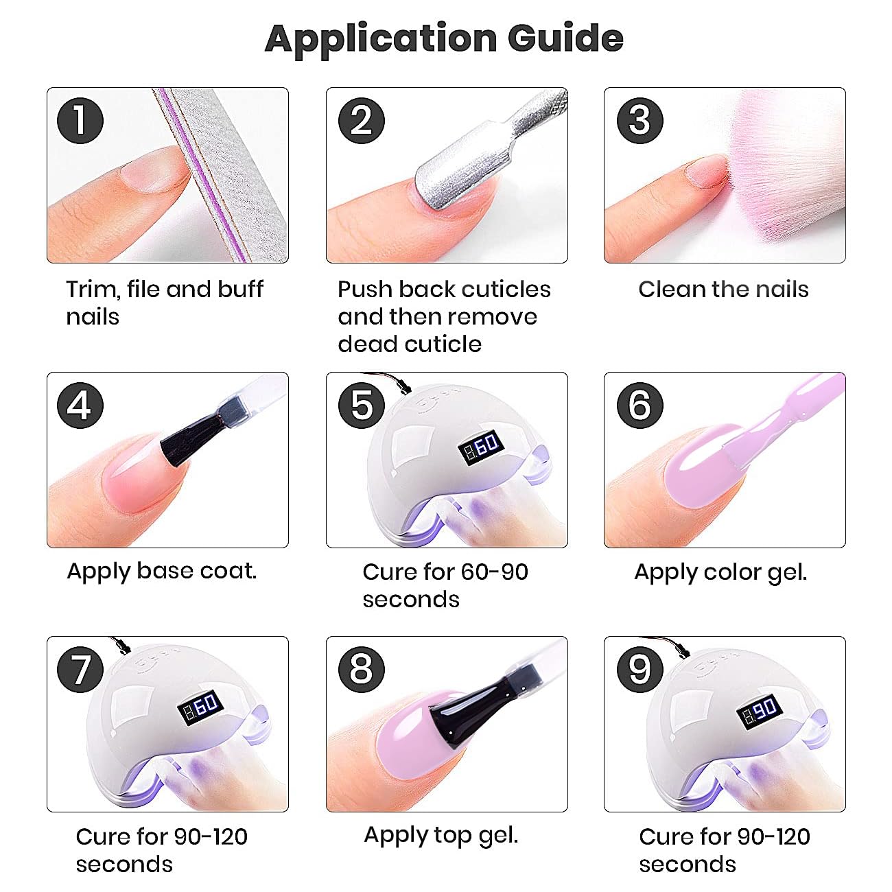 Vernis nude violet application rapide, re9sultat professionnel e0 domicile