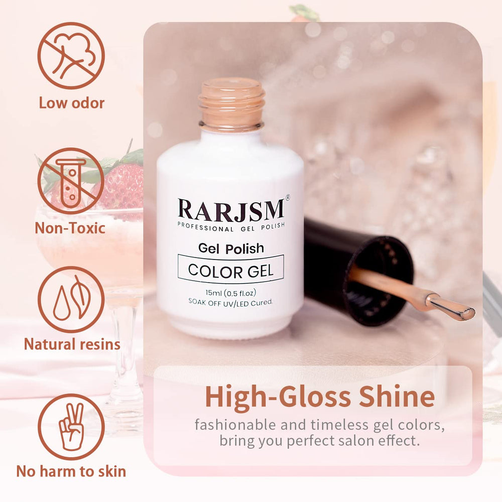 Vernis gel RARJSM rose lait prêt pour usage à domicile.