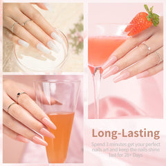Vernis gel RARJSM rose pâle pour une finition subtile et durable.