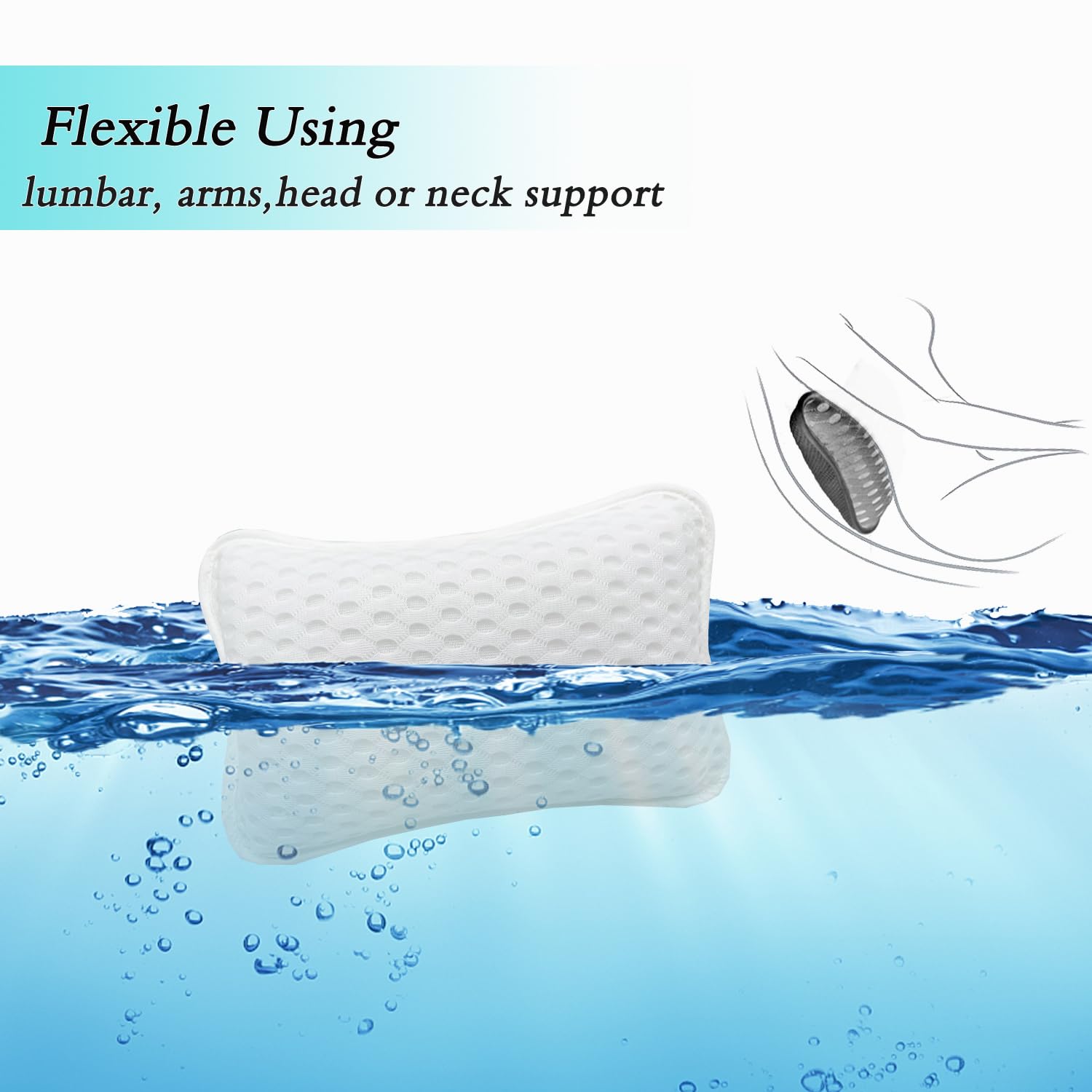 Rasenoo oreiller bain soutient le cou pour plus de confort.