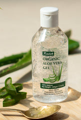 Application visage: Raslok Aloe Gel offre une hydratation légère et apaisante.