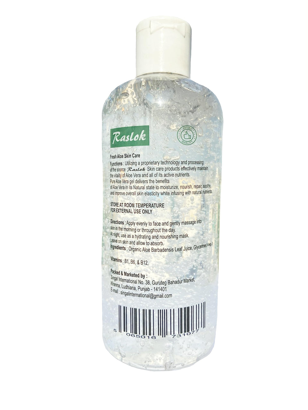 Raslok Gel Aloe: application visage matin pour une peau fraîche.