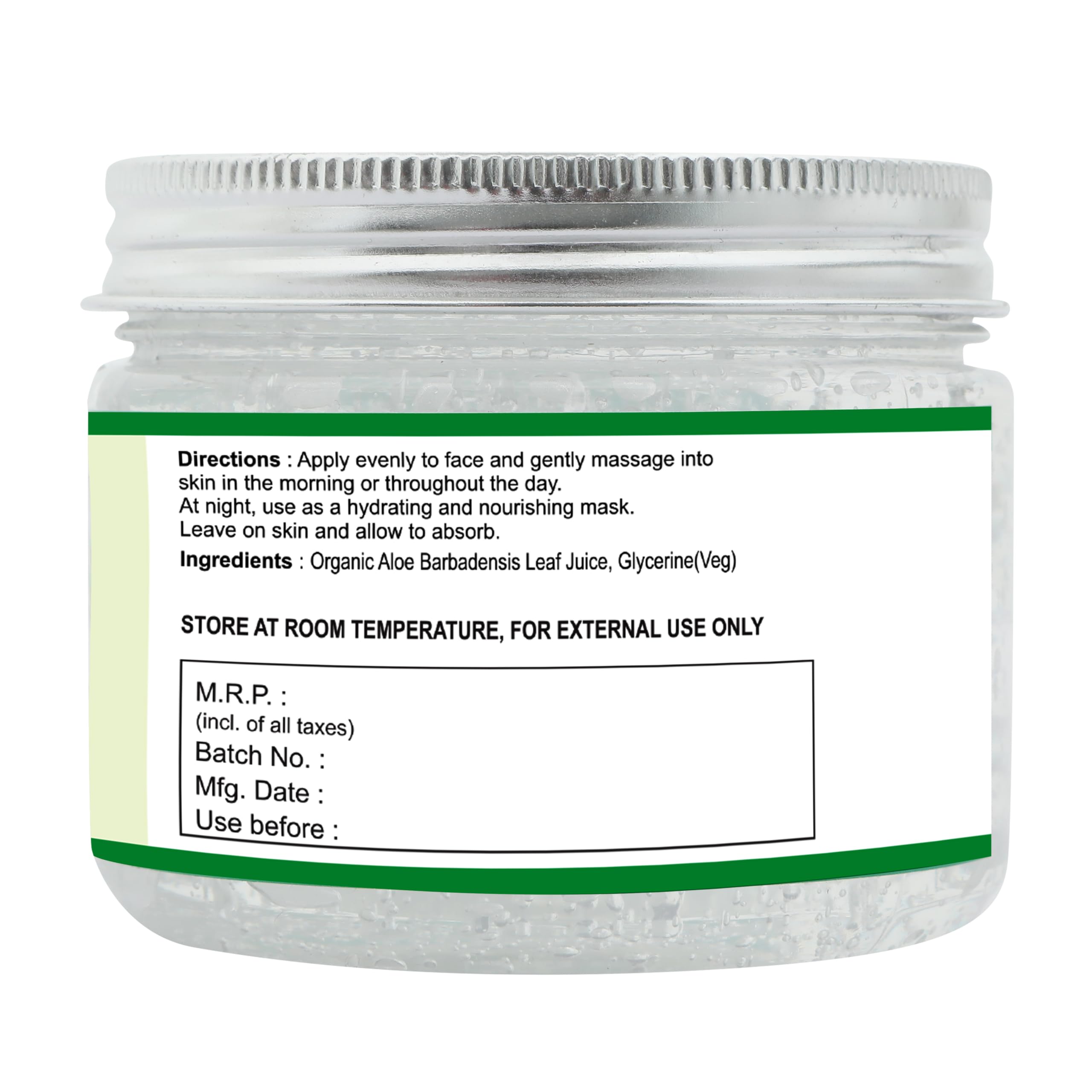 Raslok Gel Aloe Vera, application sur le visage pour une peau apaisée.