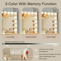 Ratsamee miroir avec trois couleurs lumineuses pour différentes ambiances.