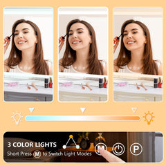 Agrandisseur 10x détachable pour détails précis du maquillage.