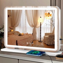 Ratsamee Miroir Vanité lumineux avec verre trempé pour reflet net et durable.
